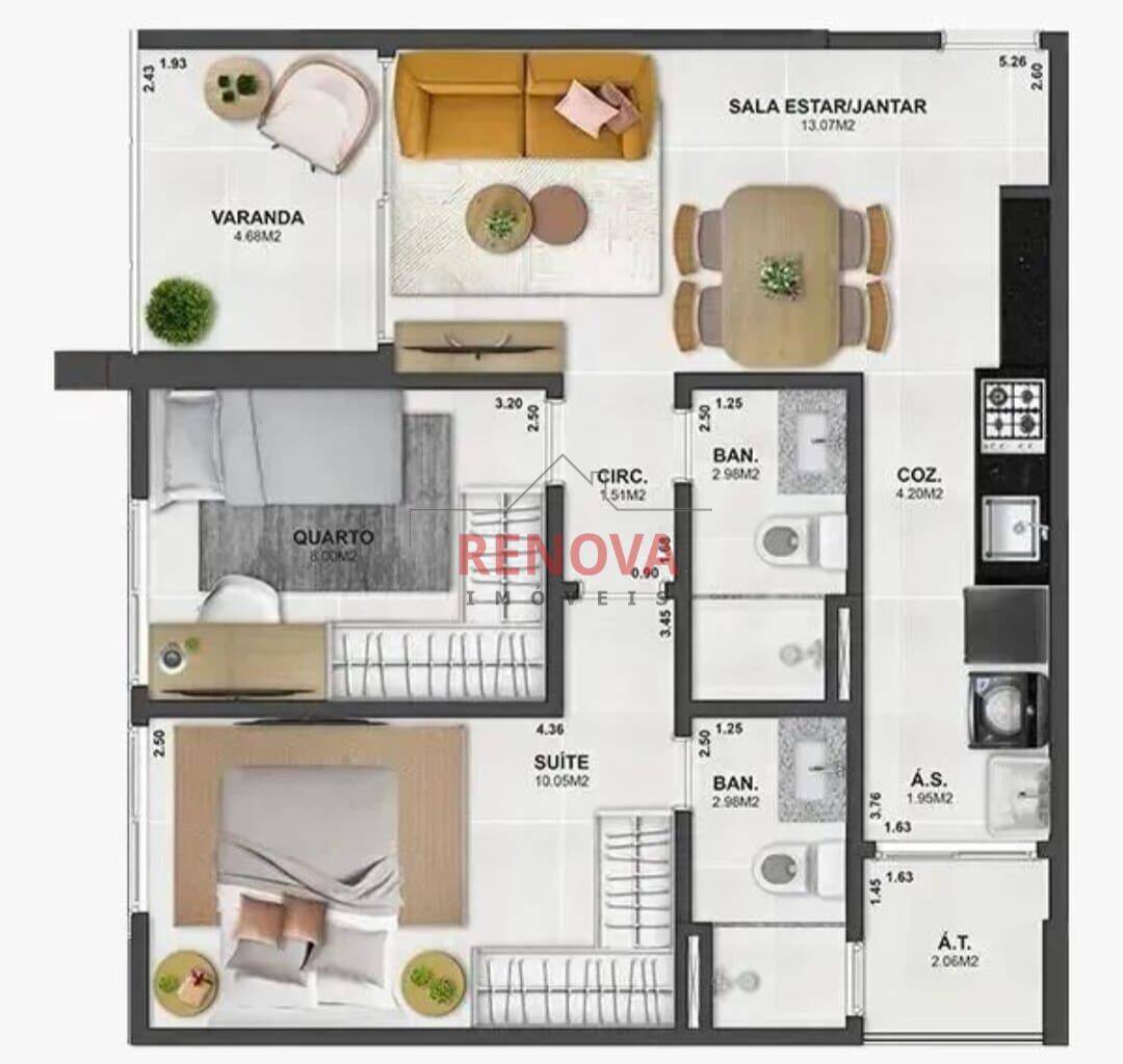 Apartamento, 2 quartos, 5700 m² - Foto 6