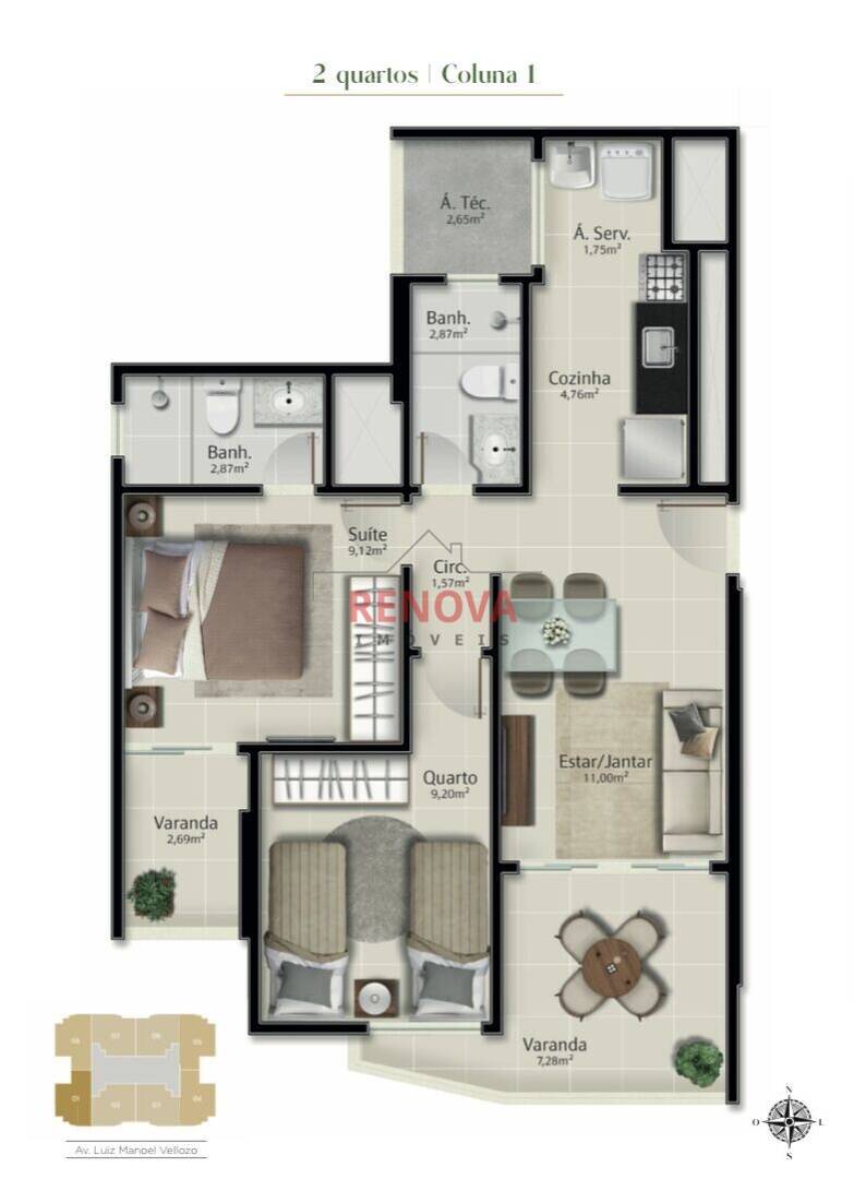 Apartamento, 2 quartos, 6000 m² - Foto 4